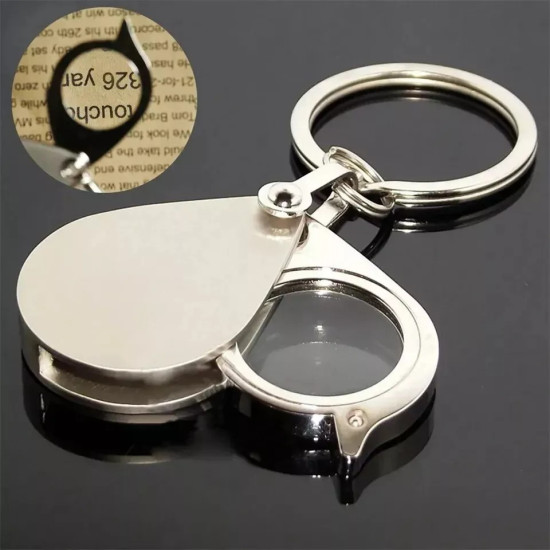 10X Magnification Folding Magnifier Keyring