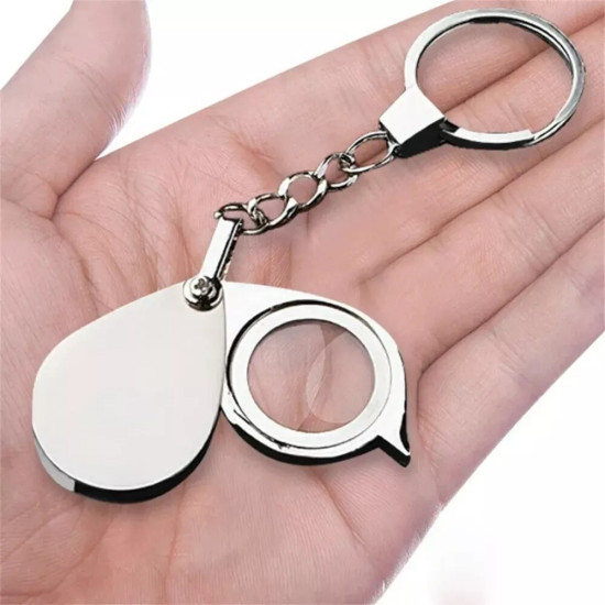 10X Magnification Folding Magnifier Keyring