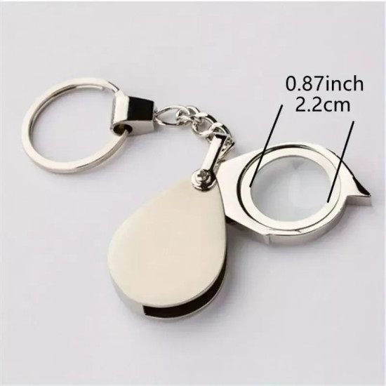 10X Magnification Folding Magnifier Keyring