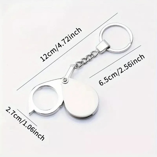 10X Magnification Folding Magnifier Keyring