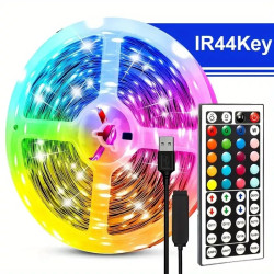 10m RGB LED Strip Lights with 44-Key Remote - Colour Changing 5050 Tape for Indoor Lighting
