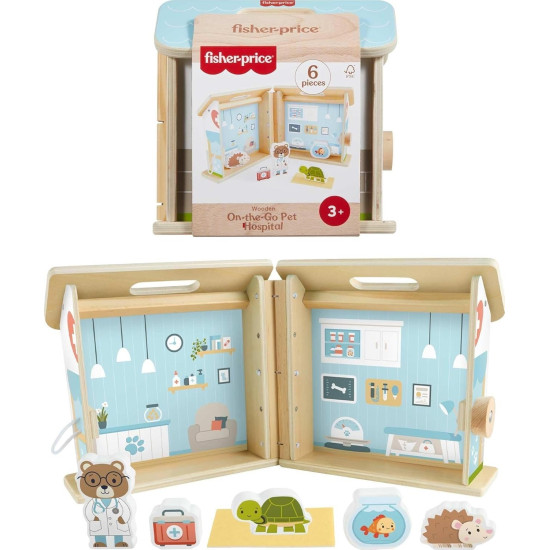 Wooden Pet Hospital Pretend Play Set - Fisher Price Wooden Pet Hospital Pretend Play Set - Fisher Price