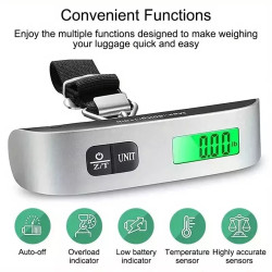 2-Pack Digital Travel Luggage Scales Portable Battery-Powered Weight Scale 50kg Capacity