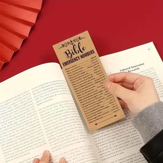 Handmade Christian Bible Bookmark with Inspirational Verses - Emergency Numbers Gift for Faith and Prayer Handmade Christian Bible Bookmark with Inspirational Verses - Emergency Numbers Gift for Faith and Prayer