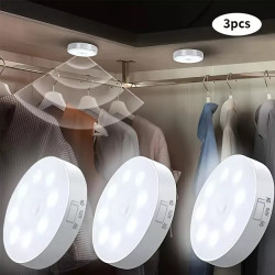 3x USB Rechargeable LED Motion Sensor Night Lights - Wireless, Energy Efficient, PIR Activated