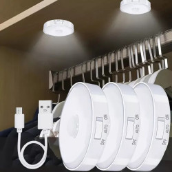 5x LED Motion Sensor Night Lights - USB Rechargeable, Wireless PIR Activated, Energy Saving