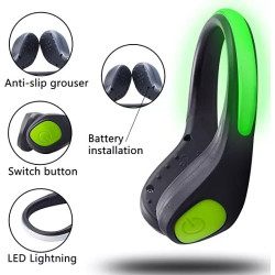 4-Pack LED Heel Clip Lights - Flashing Night Safety Lights for Running, Walking, Cycling (Neon Green)