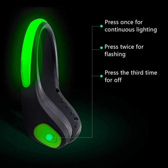 4-Pack LED Heel Clip Lights - Flashing Night Safety Lights for Running, Walking, Cycling (Neon Green) 4-Pack LED Heel Clip Lights - Flashing Night Safety Lights for Running, Walking, Cycling (Neon Green)