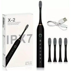 6-Speed Intelligent Electric Toothbrush - Rechargeable USB Toothbrush with 4 Heads - Powerful Cleaning & Long-Lasting Lithium Battery