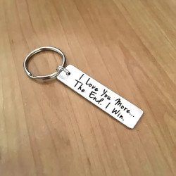 "I Love You More The End I Win" Couple Keychain - Metal Alloy Gift for Boyfriend or Girlfriend "I Love You More The End I Win" Couple Keychain - Metal Alloy Gift for Boyfriend or Girlfriend