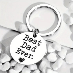 Best Dad Ever Keyring - Stainless Steel Father’s Day Gift with Engraved Slogan