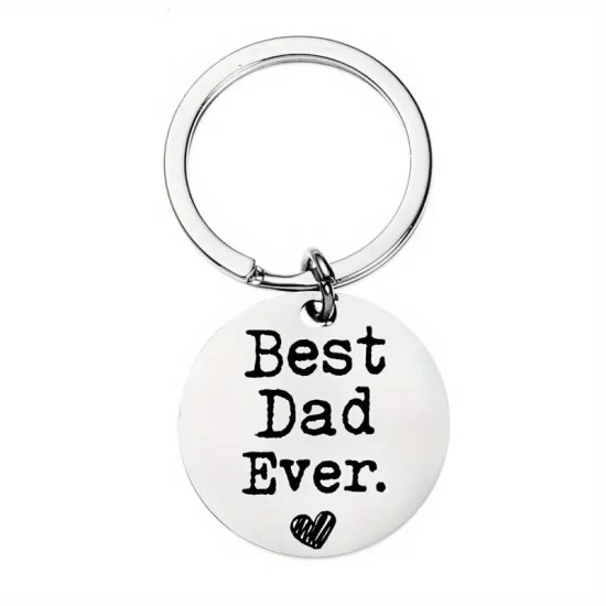 Best Dad Ever Keyring - Stainless Steel Father’s Day Gift with Engraved Slogan Best Dad Ever Keyring - Stainless Steel Father’s Day Gift with Engraved Slogan