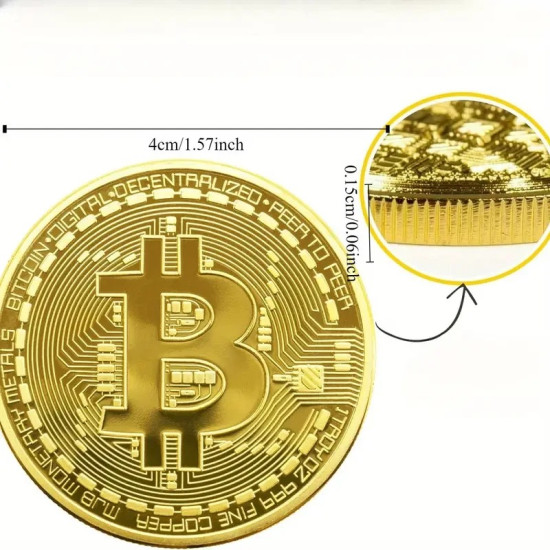 Gold-Plated Bitcoin Physical Collectible Coin - Cryptocurrency Gift & Coin Collector’s Item Gold-Plated Bitcoin Physical Collectible Coin - Cryptocurrency Gift & Coin Collector’s Item