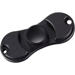 Black Aluminum 2-Leaf Hoverboard Fidget Spinner - Sensory Stress Relief Hand Spinner for Kids and Adults