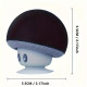 Black Mini Mushroom Bluetooth Speaker - Portable Wireless 3W Speaker with Suction Cup Stand, USB Rechargeable