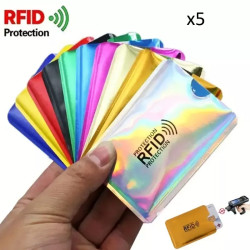 5-Pack RFID Blocking Card Holder Sleeves - Anti-Theft Credit & Debit Card Protectors, Multicolour 