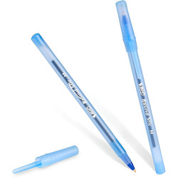 Bic Round Stic Blue Pens - 8 Pack (Medium Point 1.0mm)