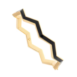 Luxury Gold & Black Ocean Wave Bangle - All We Are Brand