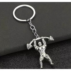 Bodybuilder Keychain Gift - Zinc Alloy Weightlifting Gym Muscle Keyring for Fitness Enthusiasts