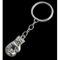 Silver Boxing Glove Keyring - Durable Zinc Alloy Fighter Keychain for Boxing & MMA Fans