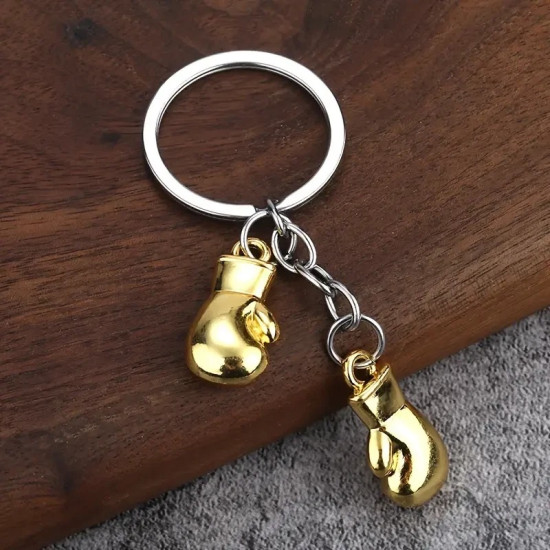 Gold Boxing Gloves Keyring - Metal Sports Keychain for Boxing Fans & Athletes | Gift for Gym Lovers Gold Boxing Gloves Keyring - Metal Sports Keychain for Boxing Fans & Athletes | Gift for Gym Lovers