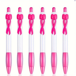Breast Cancer Awareness Pink Ballpoint Pen Set with Free Sticker & Keyring - Charity Donation Included