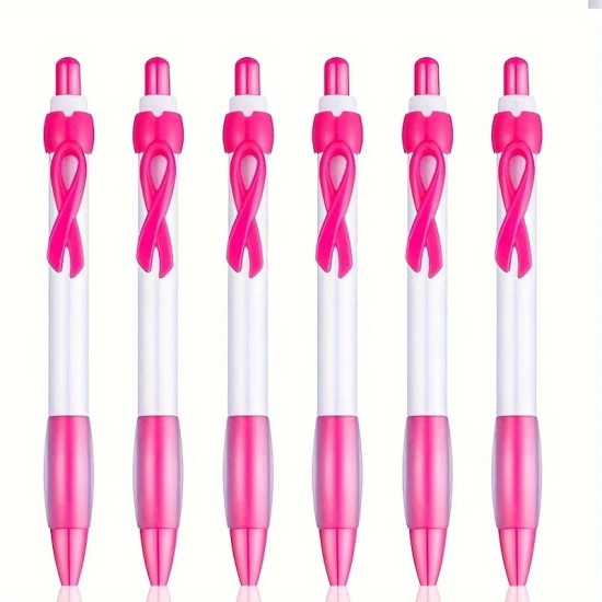 Breast Cancer Awareness Pink Ballpoint Pen Set with Free Sticker & Keyring - Charity Donation Included Breast Cancer Awareness Pink Ballpoint Pen Set with Free Sticker & Keyring - Charity Donation Included