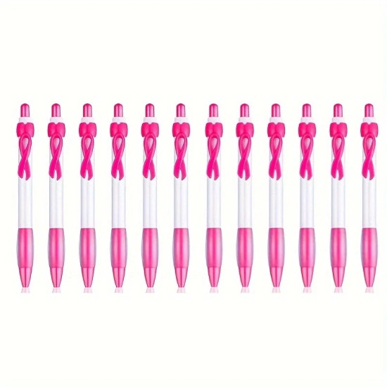 25-Pack Breast Cancer Awareness Pink Pens with Keyring and Sticker - Charity Donation Included 25-Pack Breast Cancer Awareness Pink Pens with Keyring and Sticker - Charity Donation Included