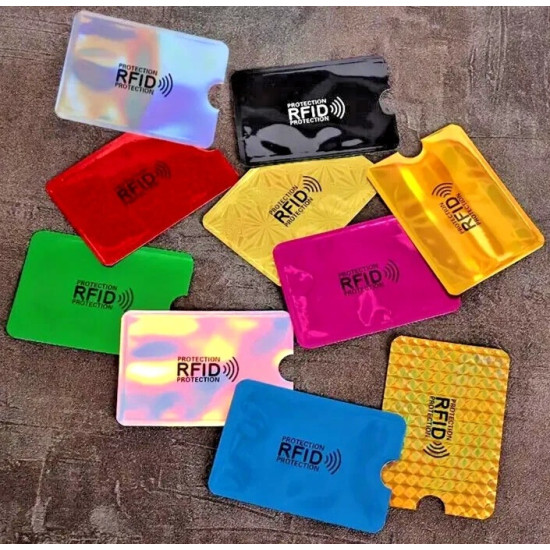 RFID Blocking Card Holder Sleeve - Credit & Debit Card Anti-Theft Protector, Secure Wallet (1x Random Colour) RFID Blocking Card Holder Sleeve - Credit & Debit Card Anti-Theft Protector, Secure Wallet (1x Random Colour)