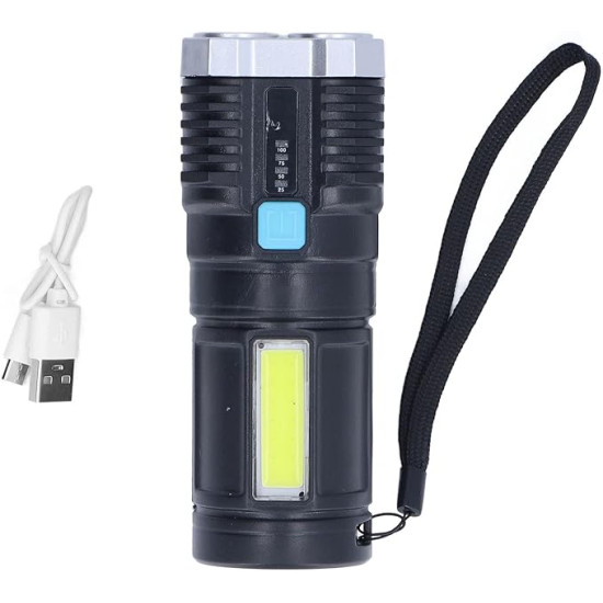 30 x USB Rechargeable 4-LED Torch with COB Side Light