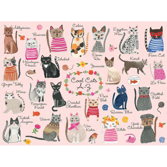 Cool Cats A-Z 1000pc Jigsaw Puzzle 
