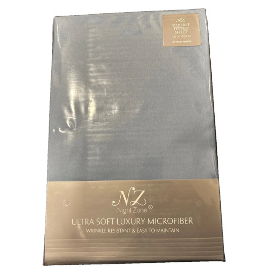 Double Fitted Sheet - Soft Microfiber, Wrinkle-Resistant, Deep Pocket 25cm - Colour: Duck Egg Double Fitted Sheet - Soft Microfiber, Wrinkle-Resistant, Deep Pocket 25cm - Colour: Duck Egg