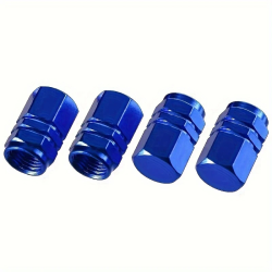 4Pcs Universal Fit Alloy Valve Dust Caps (Blue)