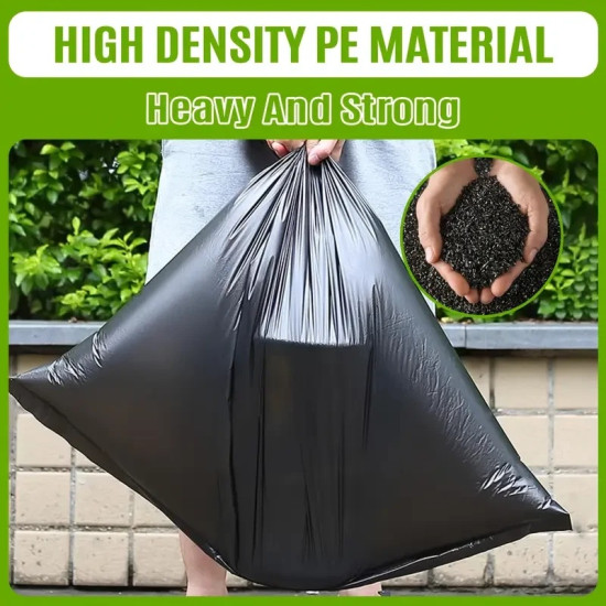 Heavy Duty 100L Black Bin Bags - Leak Resistant Recyclable Refuse Sacks - 50 Bags