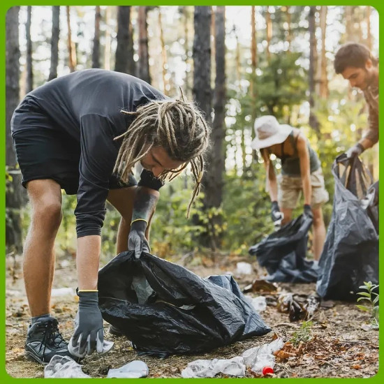 Heavy Duty 100L Black Bin Bags - Leak Resistant Recyclable Refuse Sacks - 50 Bags