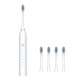 6-Mode USB Electric Toothbrush with 4 Brush Heads (White)