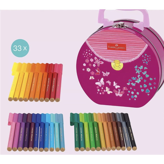 Faber-Castell Connector Felt Tip Pens In Butterfly Carry Tin Faber-Castell Connector Felt Tip Pens In Butterfly Carry Tin