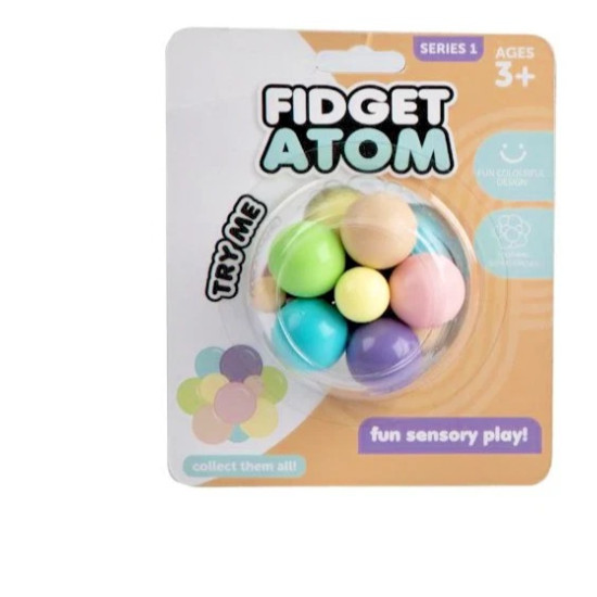 Fidget Atom Stress Relief Toy - Sensory Fidget Spinner with Sliding Circles for Focus and Relaxation