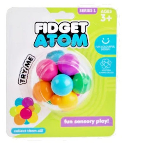Fidget Atom Stress Relief Toy - Sensory Fidget Spinner with Sliding Circles for Focus and Relaxation