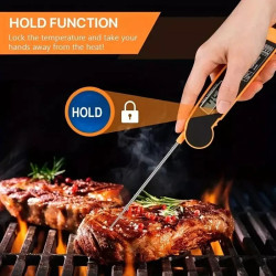 Foldable Digital Meat Thermometer Probe for Air Fryer Cooking with LCD Display - Accurate BBQ & Kitchen Thermometer Foldable Digital Meat Thermometer Probe for Air Fryer Cooking with LCD Display - Accurate BBQ & Kitchen Thermometer