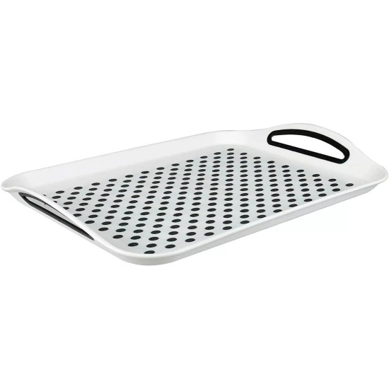 2-Pack Non-Slip Food Serving Trays - White & Grey BPA-Free Plastic, Dishwasher Safe 2-Pack Non-Slip Food Serving Trays - White & Grey BPA-Free Plastic, Dishwasher Safe