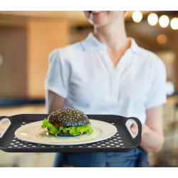 2-Pack Non-Slip Food Serving Trays - White & Grey BPA-Free Plastic, Dishwasher Safe 2-Pack Non-Slip Food Serving Trays - White & Grey BPA-Free Plastic, Dishwasher Safe
