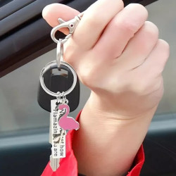 Flamingo Metal Keyring for Women - Silver Bird Lover Gift Accessory Flamingo Metal Keyring for Women - Silver Bird Lover Gift Accessory
