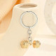 Gold Dumbbell Keyring - Metal Gym Keychain for Fitness Enthusiasts & Weightlifting Fans