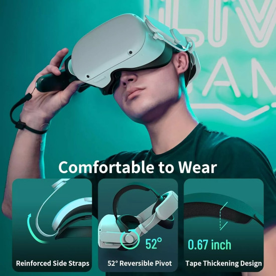 6000mAh Battery Head Strap for Oculus Quest 2 / Meta Quest 2 - Extended VR Playtime & Comfort Strap Replacement 6000mAh Battery Head Strap for Oculus Quest 2 / Meta Quest 2 - Extended VR Playtime & Comfort Strap Replacement