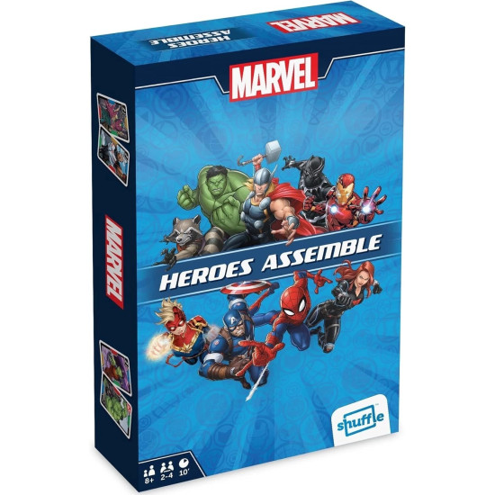 Shuffle Marvel Heroes Assemble Card Game - Defeat Villains in 6 Minutes, 2-4 Players, Ages 8+ Shuffle Marvel Heroes Assemble Card Game - Defeat Villains in 6 Minutes, 2-4 Players, Ages 8+