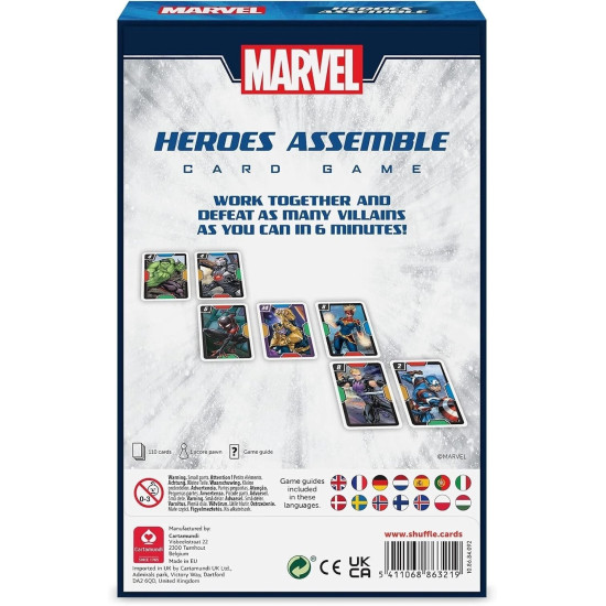 Shuffle Marvel Heroes Assemble Card Game - Defeat Villains in 6 Minutes, 2-4 Players, Ages 8+ Shuffle Marvel Heroes Assemble Card Game - Defeat Villains in 6 Minutes, 2-4 Players, Ages 8+
