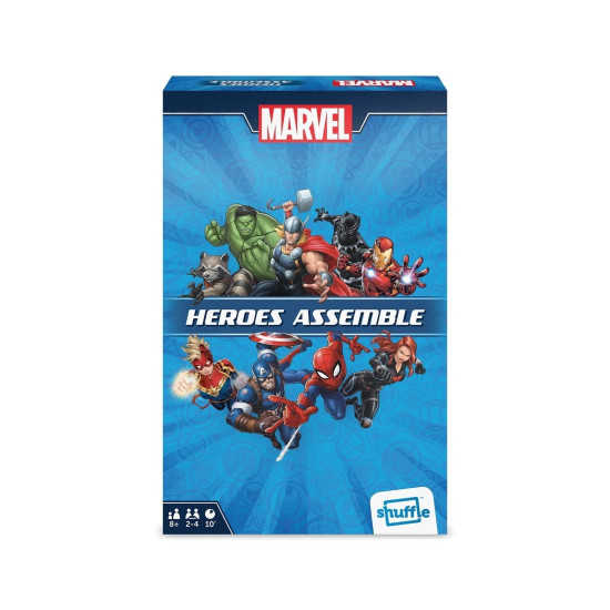 Shuffle Marvel Heroes Assemble Card Game - Defeat Villains in 6 Minutes, 2-4 Players, Ages 8+ Shuffle Marvel Heroes Assemble Card Game - Defeat Villains in 6 Minutes, 2-4 Players, Ages 8+
