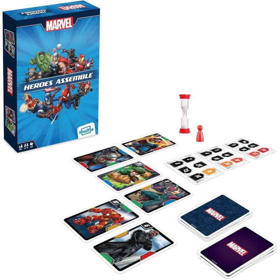 Shuffle Marvel Heroes Assemble Card Game - Defeat Villains in 6 Minutes, 2-4 Players, Ages 8+ Shuffle Marvel Heroes Assemble Card Game - Defeat Villains in 6 Minutes, 2-4 Players, Ages 8+