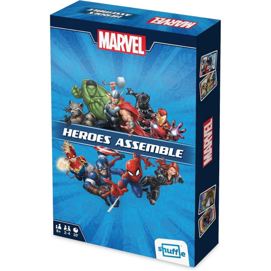 Shuffle Marvel Heroes Assemble Card Game - Defeat Villains in 6 Minutes, 2-4 Players, Ages 8+ Shuffle Marvel Heroes Assemble Card Game - Defeat Villains in 6 Minutes, 2-4 Players, Ages 8+